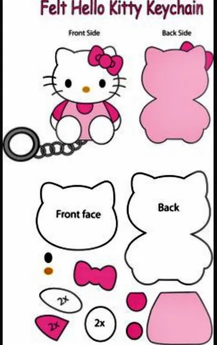 Как да си направим плюшена играчка, занаяти коте, Hello Kitty от филц