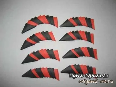 Модульне орігамі - скорпіон - шлях орігамі (один чорний модуль) Модульне орігамі - скорпіон - шлях орігамі