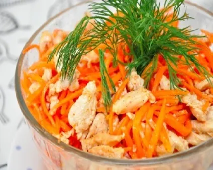Морква по-корейськи з куркою (морква по-корейськи куркою) Морква по-корейськи з куркою