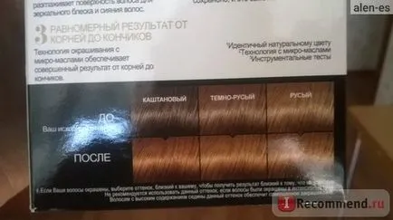 hajfesték L'Oréal Prodigy - «festék, amely kitölti a szürke haj! folyamat fotók, nem