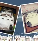 Bed-Totoro párna, matrac formájában egy nagy macska