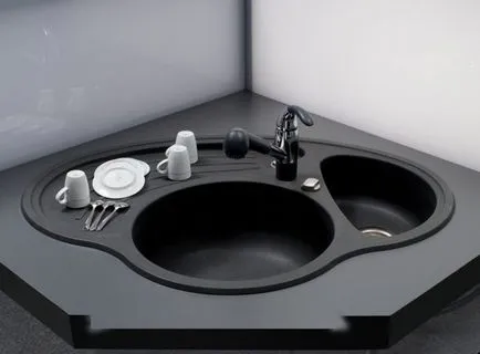 Кухня с ъглова мивка - снимки интериорни проекти