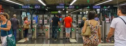 Метро Барселони (зворотному боці квитка) метро Барселони