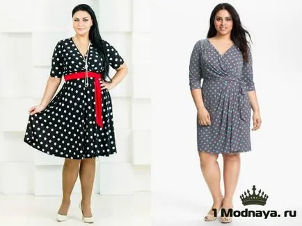 Rochie de moda cu buline pentru femei obeze (40 poze)