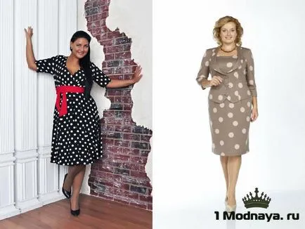 Rochie de moda cu buline pentru femei obeze (40 poze)