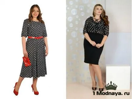 Rochie de moda cu buline pentru femei obeze (40 poze)