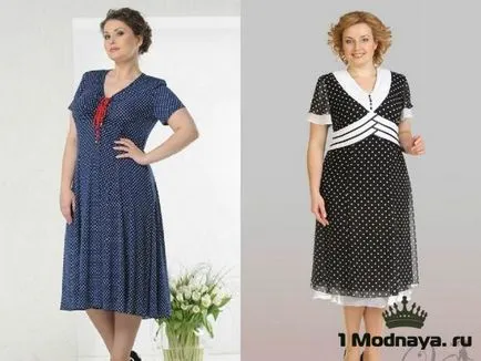 Rochie de moda cu buline pentru femei obeze (40 poze)