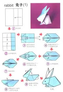 Origami nyúl egy körökre műhelyek szerelési rendszerek