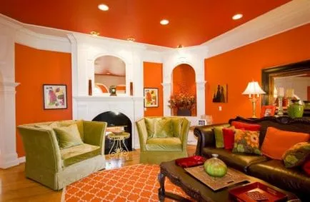 Orange тавана във вътрешността на съответните приложения на цветови комбинации и