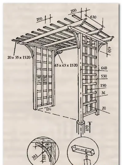 Pergola за розите с ръцете си (снимка)