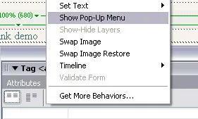 Simplu meniul drop-down - dreamweaver