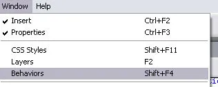 Simplu meniul drop-down - dreamweaver