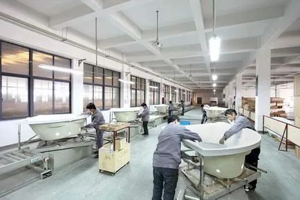 Fabricarea echipamentelor căzi de baie acrilice, tehnologie, cost