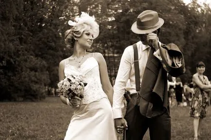 Nunta în design stil retro, în stil vintage pe o fotografie