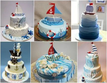 Сватбена торта в морски стил - дизайнерски идеи със снимки
