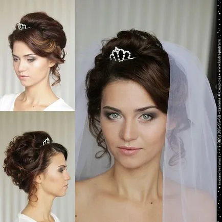 Esküvői frizurák sminkes, stylist Eugene smirnovavizazhist stylist Evgeniya Smirnova