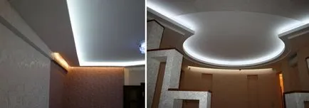 Точкові світильники для гіпсокартонних стель з підсвічуванням, фото, вбудовані своїми руками,