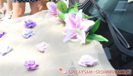 Декорация за сватбена кола с рози, майсторски клас със собствените си ръце