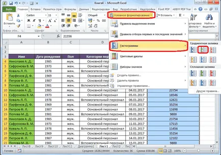 Formatarea condițională în Excel