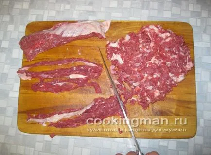 Khinkali (darált bárány-és marhahús) - főzés a férfiak