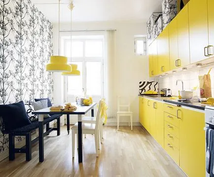 ziduri galbene în bucătărie 50 de fotografii idei de design interior, tapet pentru decorare