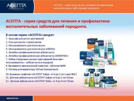 Asepta gume gel de instrucțiuni privind utilizarea medicamentului eficace