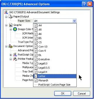 A nyomtató-illesztőprogramok OKI C7100