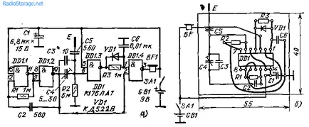 comutator capacitivă pe un cip k176la7