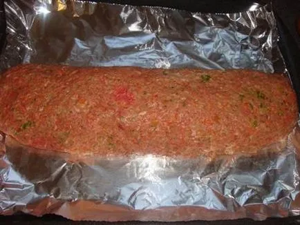 A darált húst fóliába a sütőben - egy lépésről lépésre recept fotók