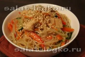 Фунчоза з куркою і овочами рецепт з фото