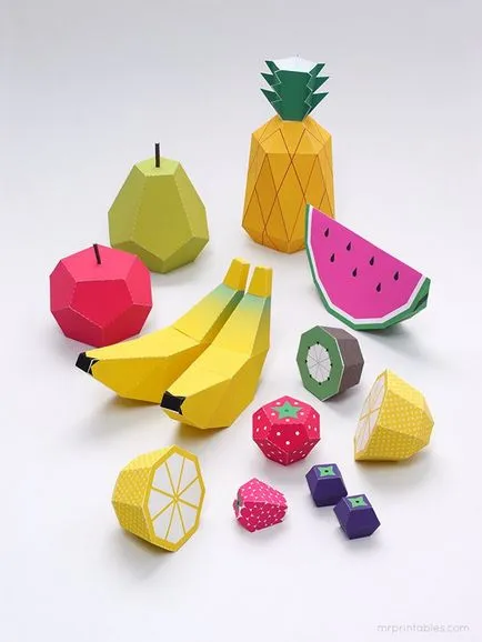 Hogyan készítsünk egy háromdimenziós gyümölcs papír