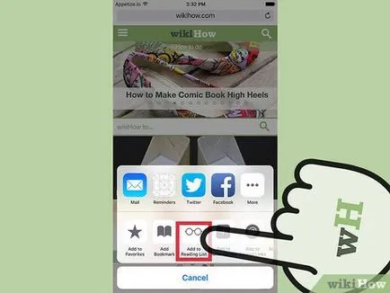Cum de a salva pagina în listă pentru a citi safari pe ios