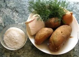 Печена картопля з салом