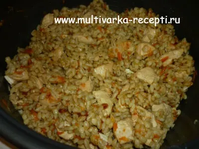 Перлова каша з курячим філе в мультиварці