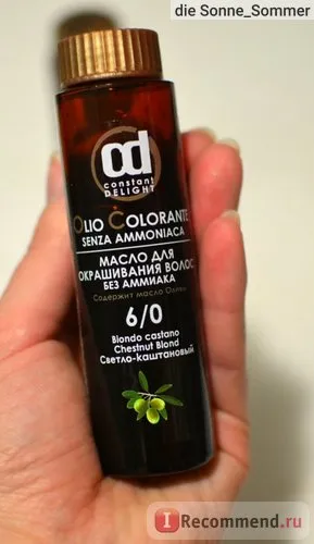 Масло для фарбування волосся constant delight olio colorante без аміаку - «безаміачна фарба!