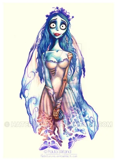 Як намалювати мультик - труп нареченої - (corpse bride) олівцем поетапно