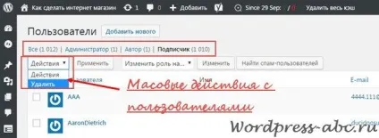 Як масово видалити користувачів wordpress