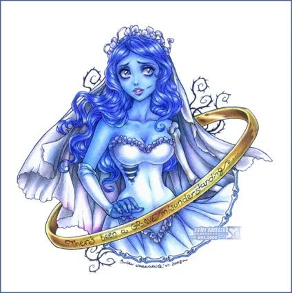 Як намалювати мультик - труп нареченої - (corpse bride) олівцем поетапно