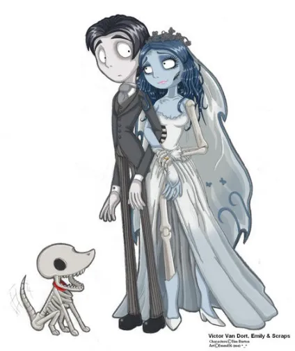 Як намалювати мультик - труп нареченої - (corpse bride) олівцем поетапно