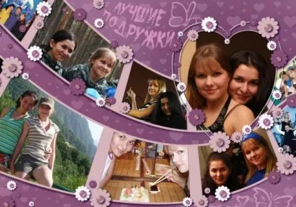 Плакат на день народження подрузі з солодощами, відбитками пальців і фотоколаж (плакат) Плакат на день народження подрузі з солодощами, відбитками пальців і фотоколаж