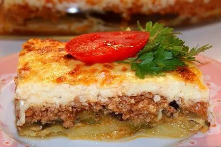 Moussaka görög padlizsán - receptek hozzáadásával burgonya, tök, fotó,