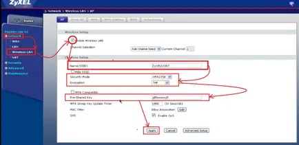 Modem Setup ZYXEL P600 sorozat, firmware, nyitás port