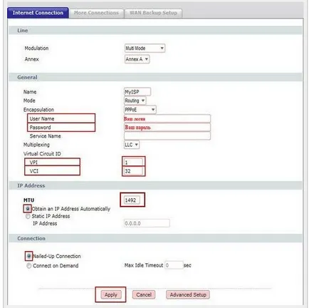 Modem Setup ZYXEL P600 sorozat, firmware, nyitás port