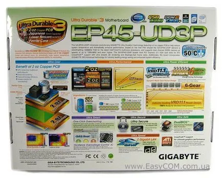 Áttekintés GIGABYTE GA-EP45-ud3p c új technológia Ultra Durable 3 - véleménye, tesztek