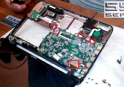 îndepărtarea prafului și înlocuirea pasta termică la netbook Acer aspire 52bb ao751h