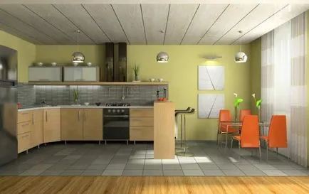 Окачен таван в кухнята Снимка & Видео