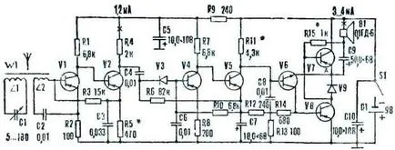 tranzistori simple receptoare, Model de constructii