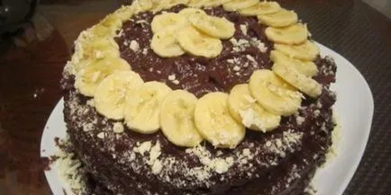 Receptek csokoládétorta banán és fotó sütemény, csokoládé, banán és a dió