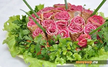 Csirke saláta „menyasszony” - készítmény, inkrementális retset