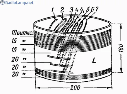 откриване Схема приемник с вариометър (диапазон 300-1800 т)